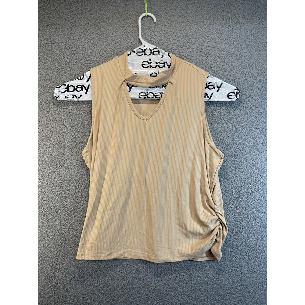 Urban Rose  Women Top Plus Size‎ 3X  Sleeveless Slit Neck Blouse